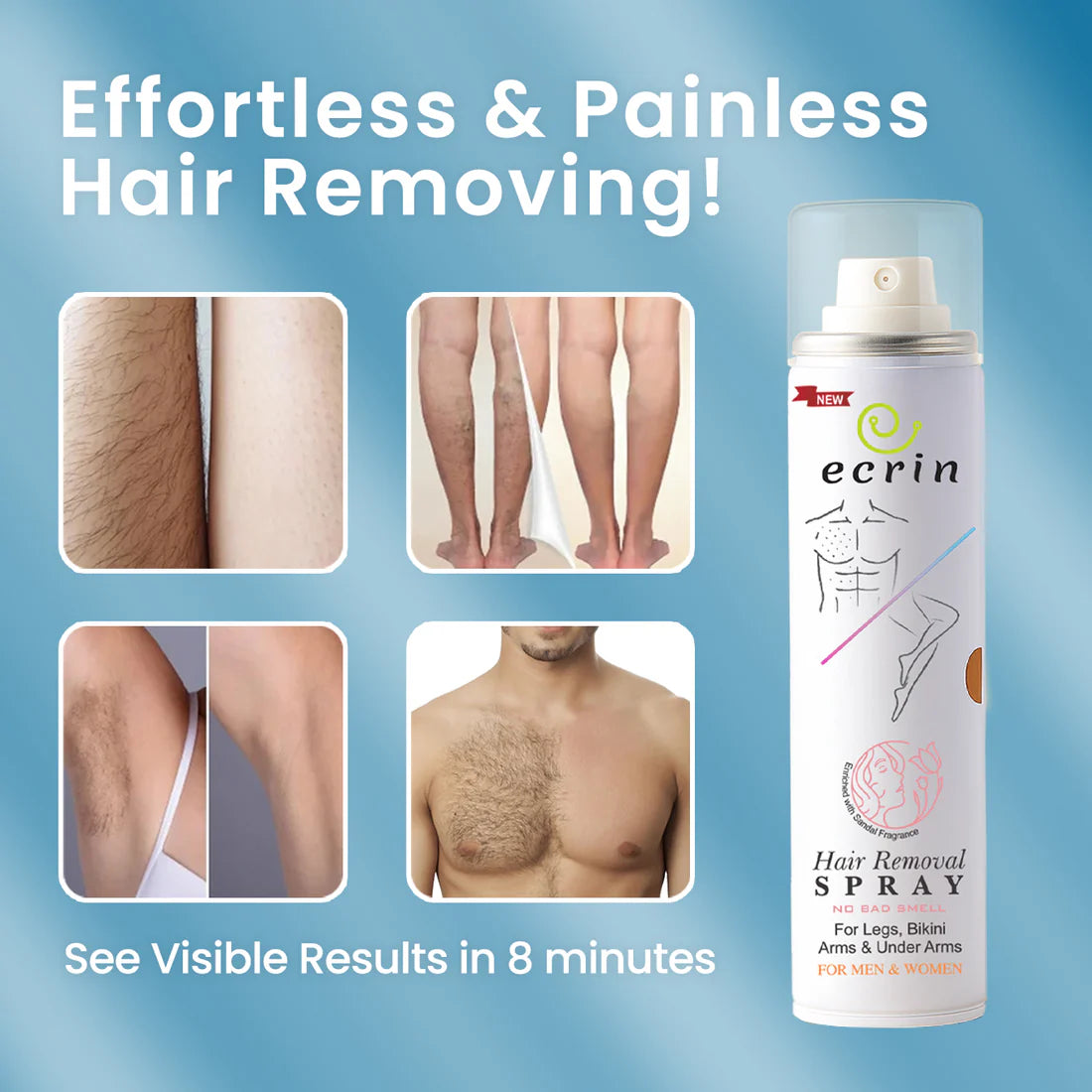 New Ecrin Hair Removal Foaming Spray (for men & women)